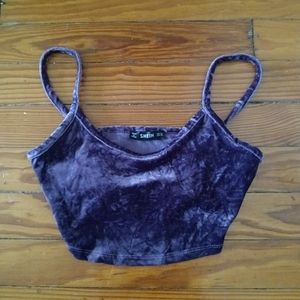 SheIn purple velvet crop top